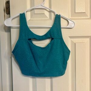 Lululemon workout top w/ built in bra, teal, size 10